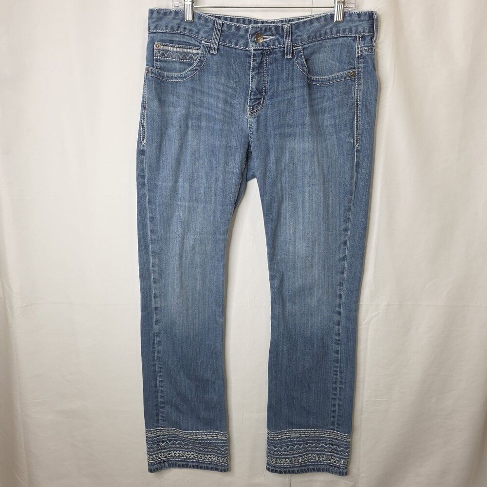 Cruel Denim Abby Jeans Womens 31/11 Blue Embroidered Hem Western Bootcut Rodeo